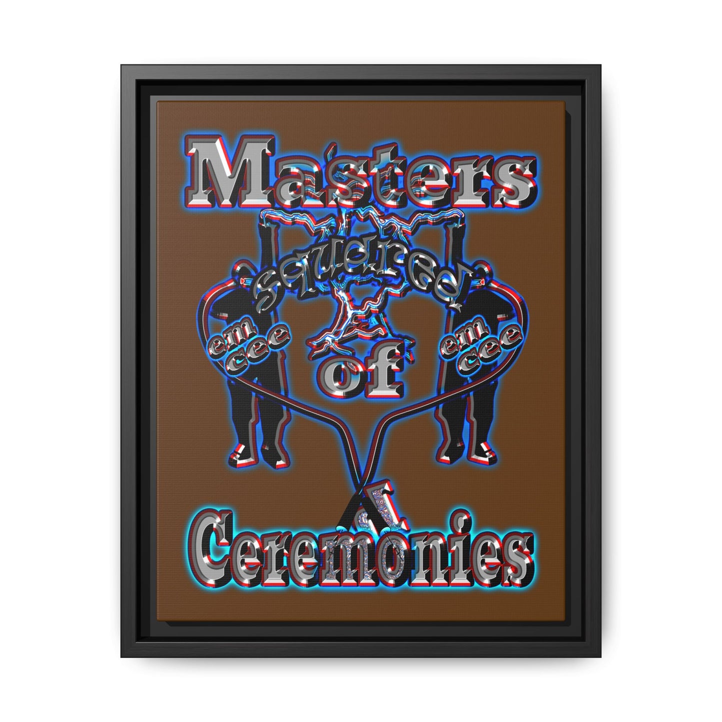 em cee squared - framed canvas art (brown)
