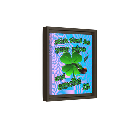 stick that in your pipe and smoke it - framed canvas art (light blue-purple wave)