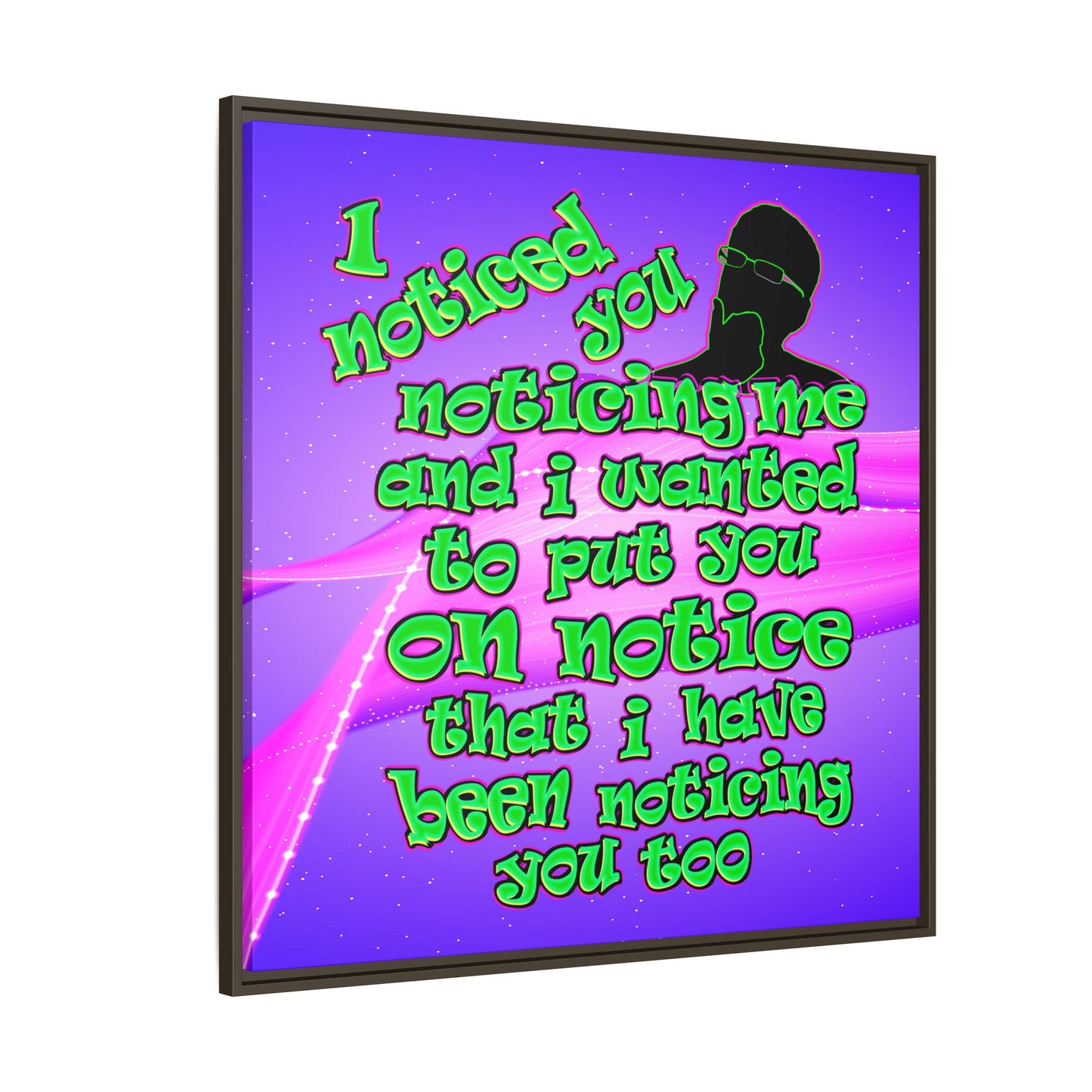 noticed you noticing - framed canvas art (purple-pink wave)