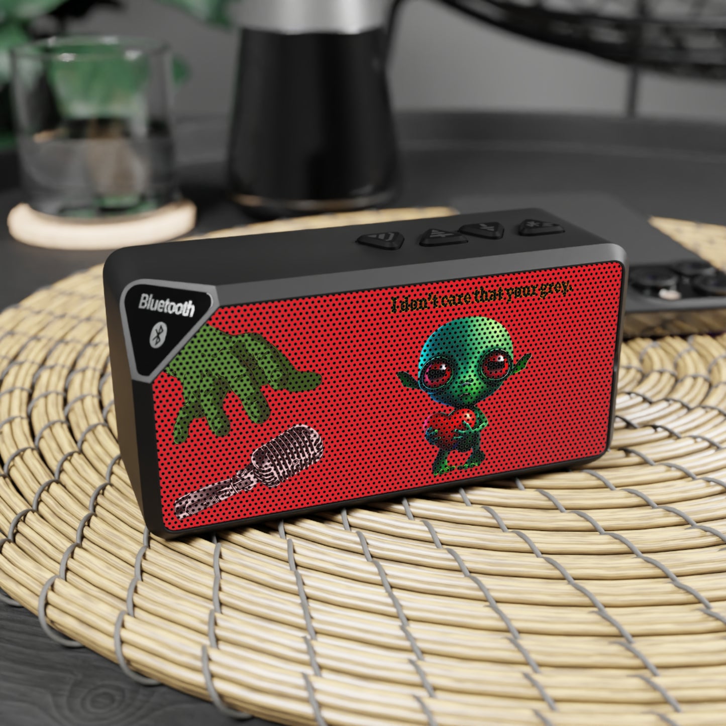 I don't care that your grey - Jabba Bluetooth Speaker (red)