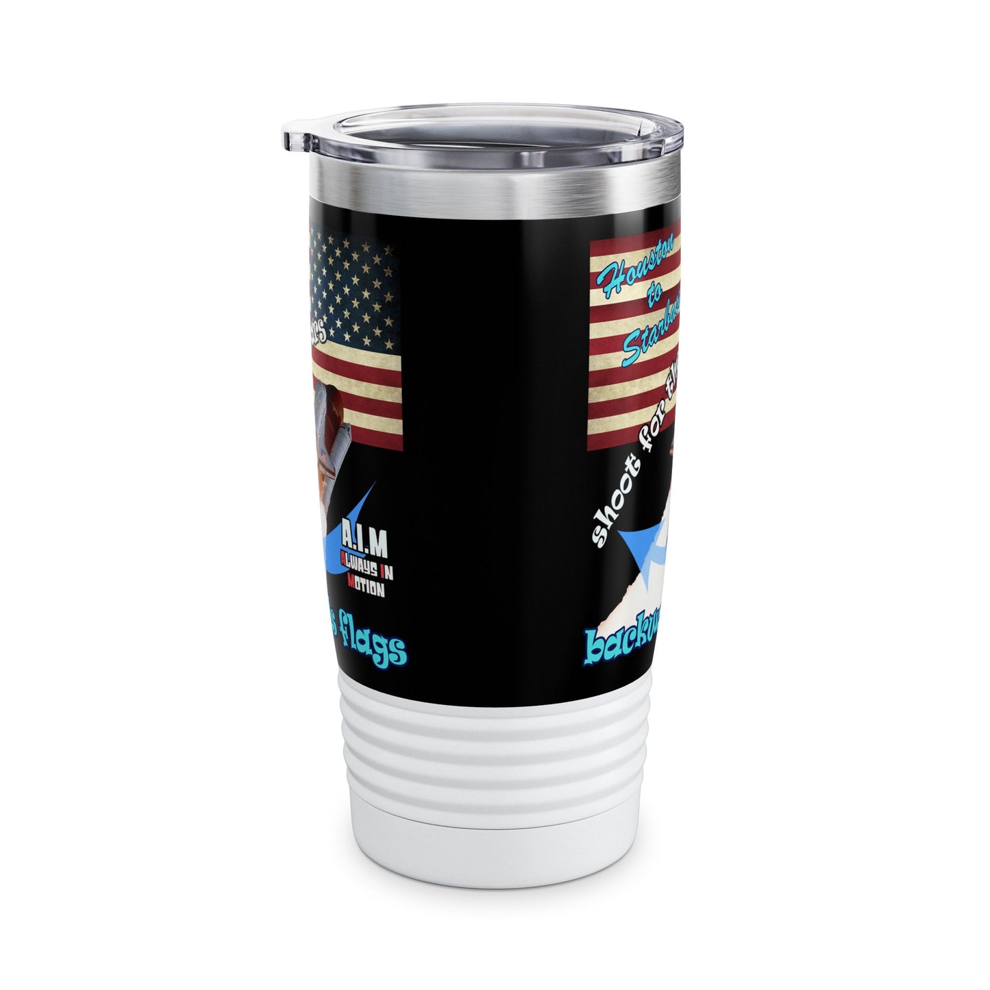 shoot for the stars - Ringneck Tumbler, 20oz (black)