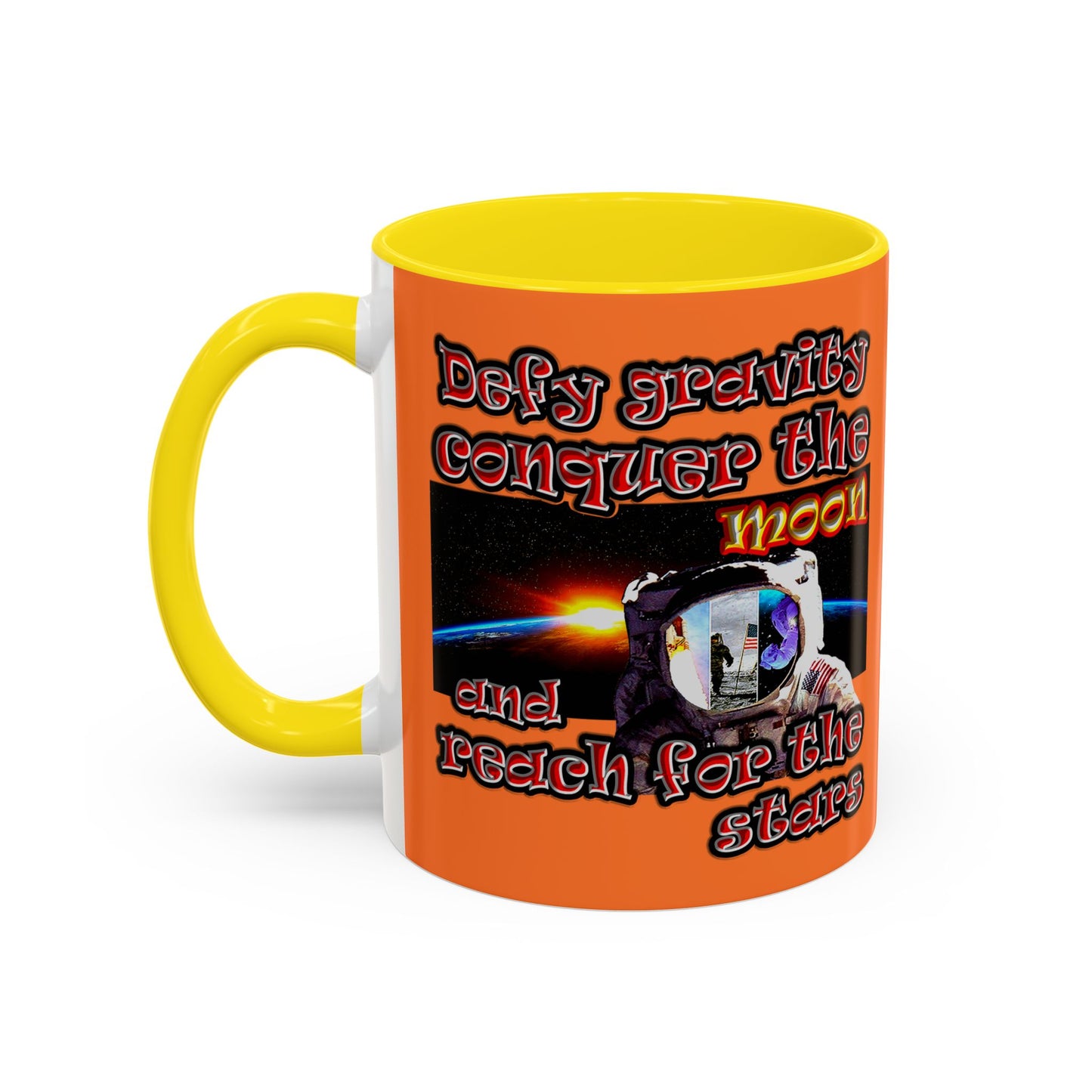 defy conquer reach - Accent Mug (crusta)