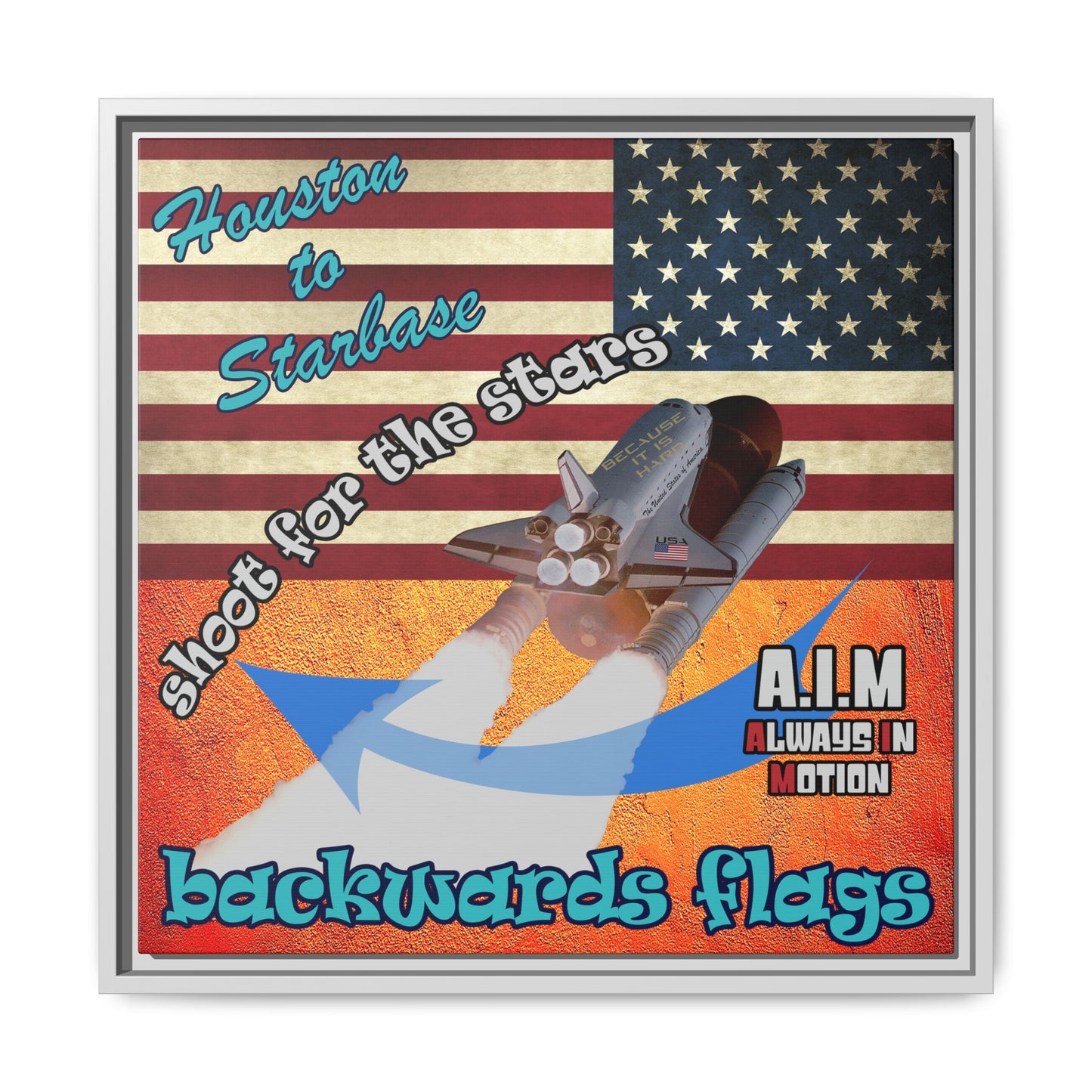 shoot for the stars - framed canvas art (burnt orange)