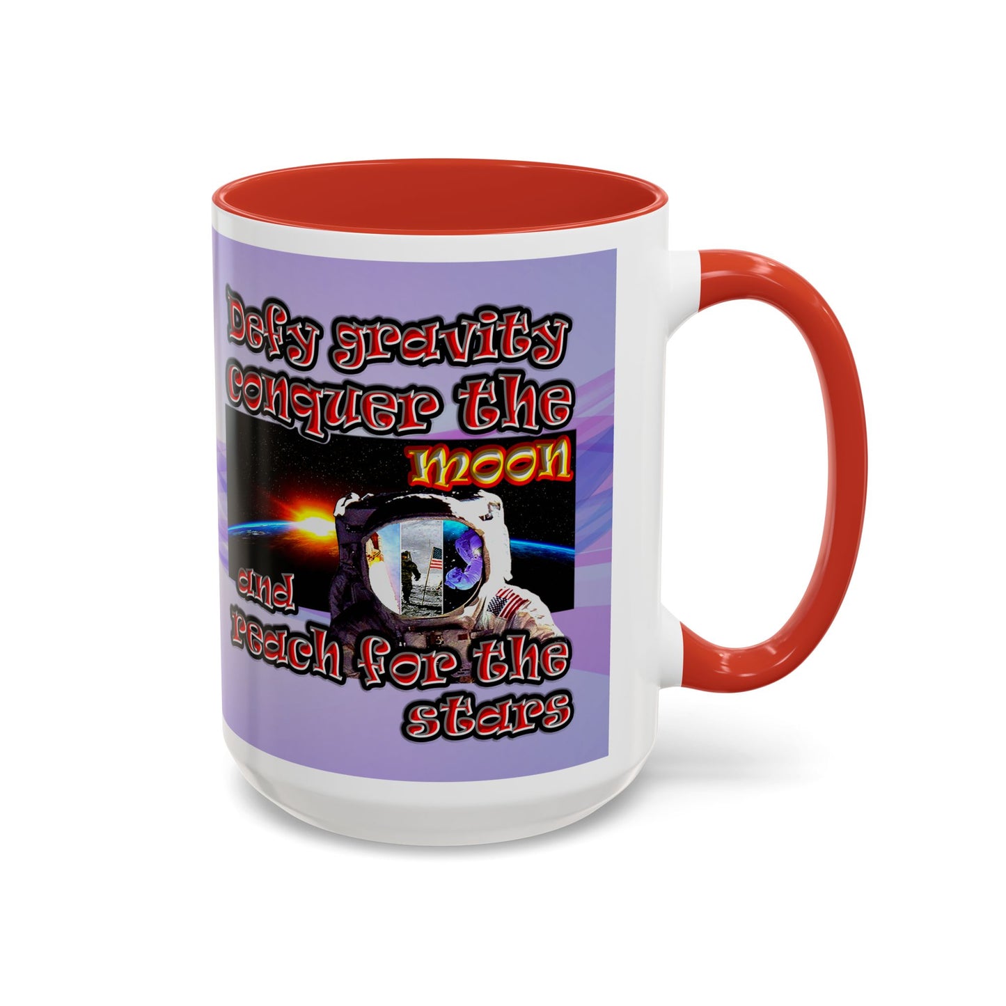 defy conquer reach - Accent Mug (light blue-pink wave)