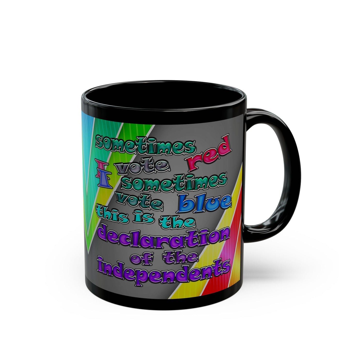 declaration of the independents - Black Mug (rainbow split)