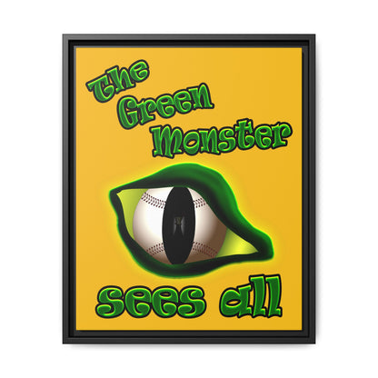 green monster - framed canvas art (yellow)