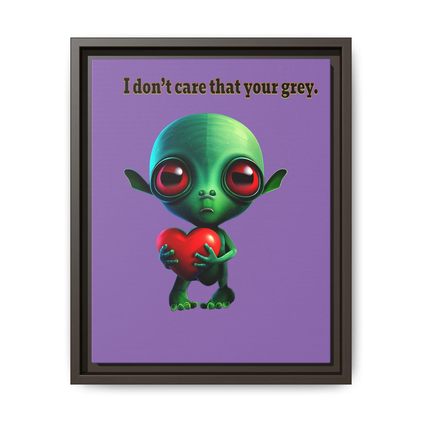 I don't care that your grey - framed canvas art (light purple)