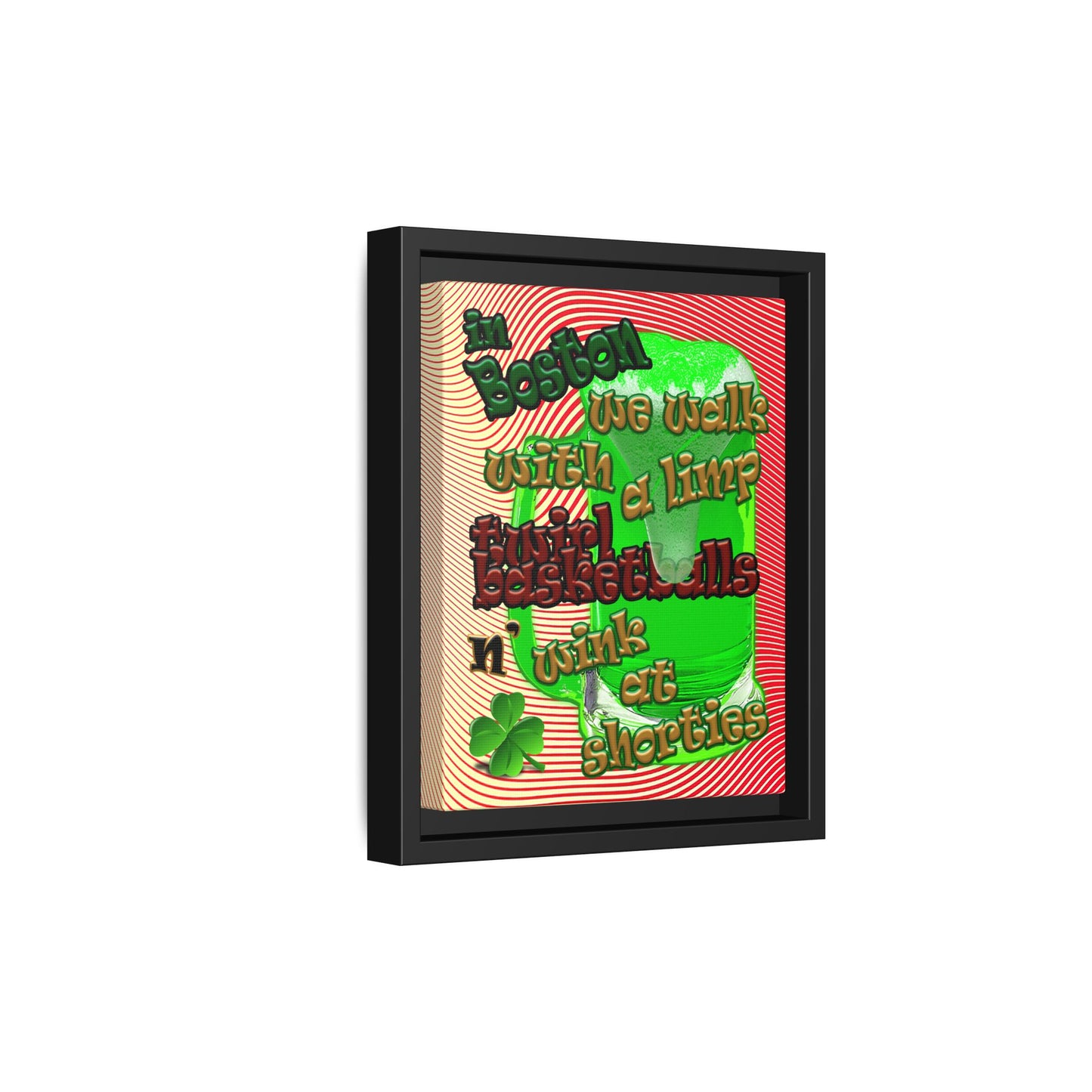 celtics logo - framed canvas art (yellow-orange wave)