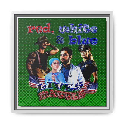 rw&b lives matter - framed canvas art (logo green)