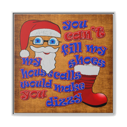 santa's shoes - framed canvas art (brown papyrus)