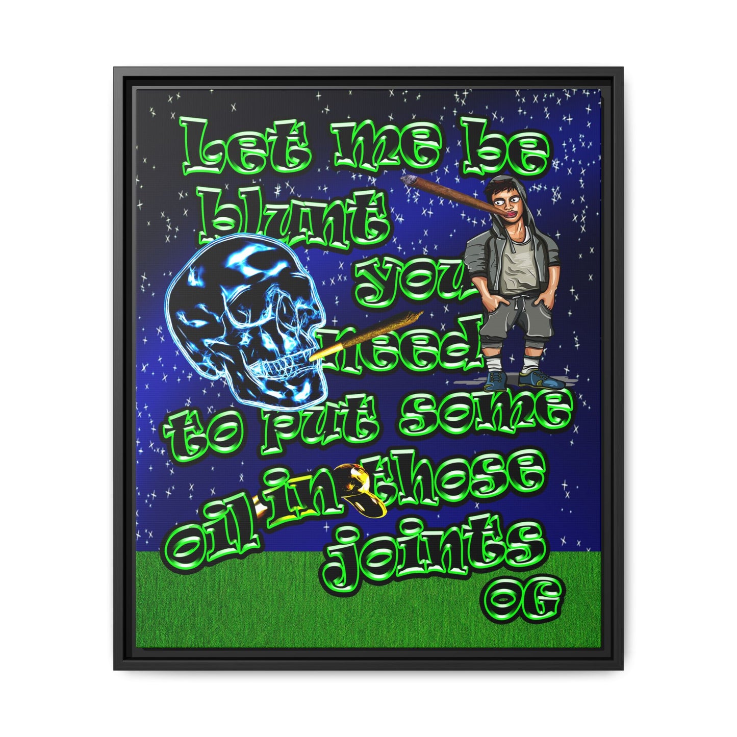 og - framed canvas art ('snoops' background)