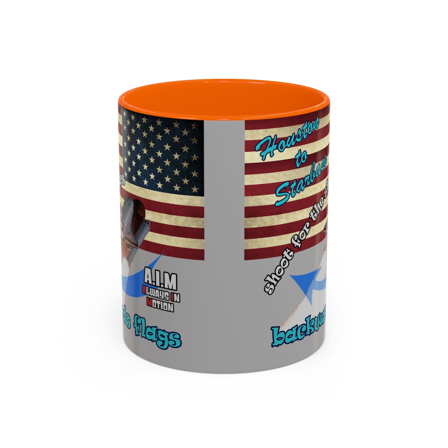 shoot for the stars - Accent Mug (light grey)