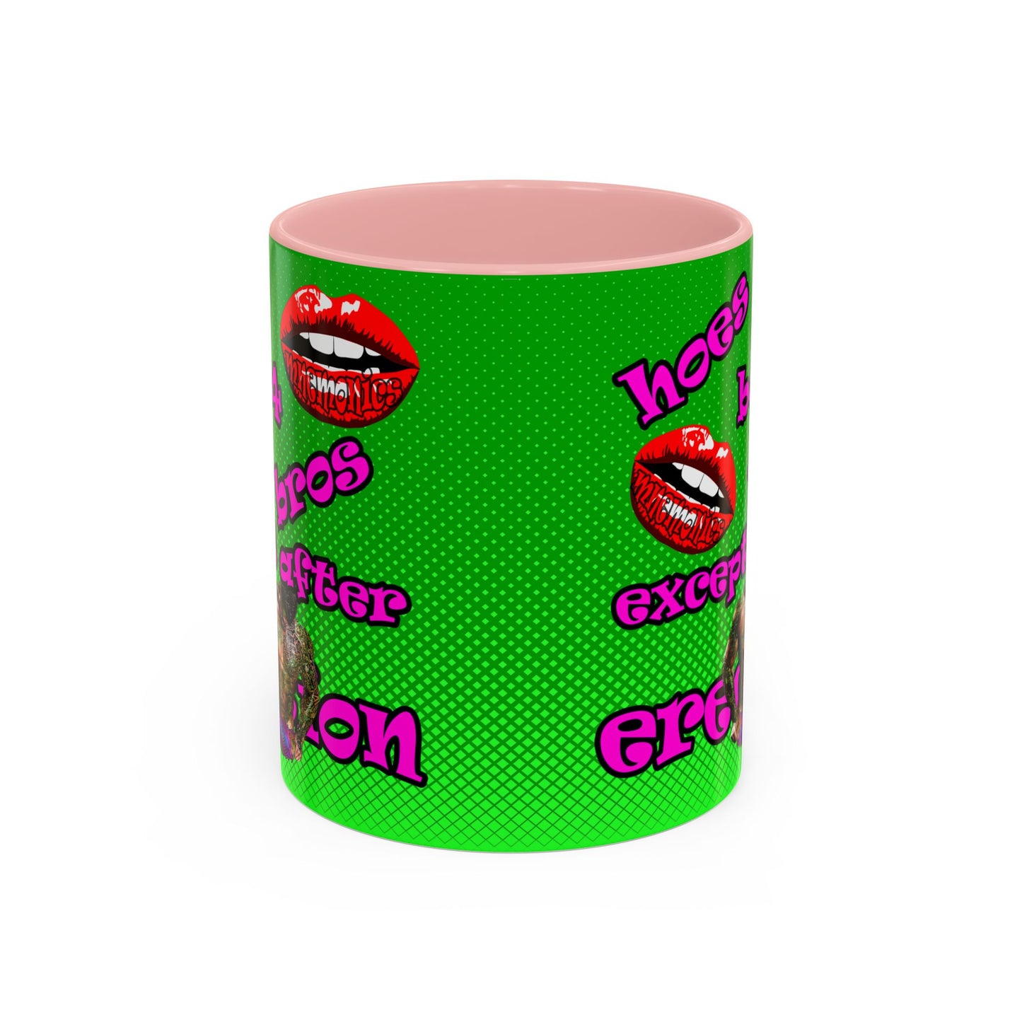 hoes b4 bros - Accent Mug (logo green)