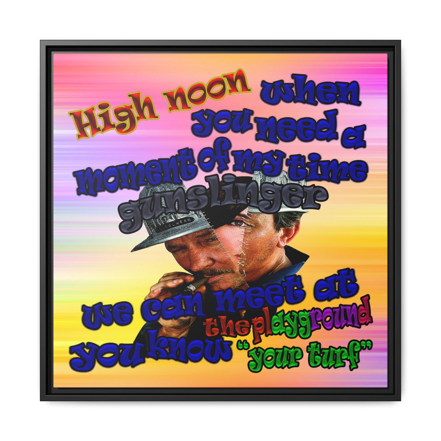 high noon - framed canvas art (color blur)