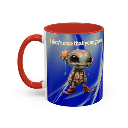 I don't care that your grey - Accent Mug (blue-white wave)
