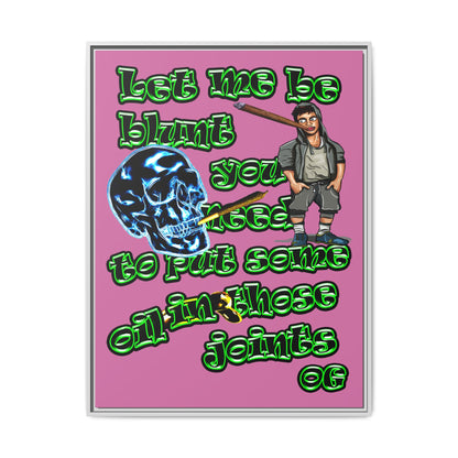 og - framed canvas art (light pink)