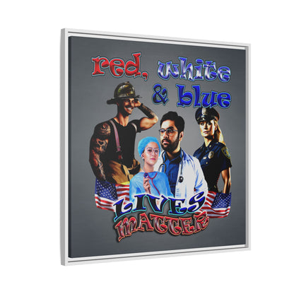 rw&b lives matter - framed canvas art (grey-light grey)
