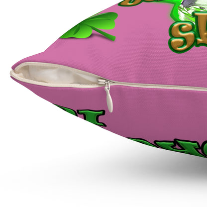 celtics logo - Spun Polyester Square Pillow - (light pink)
