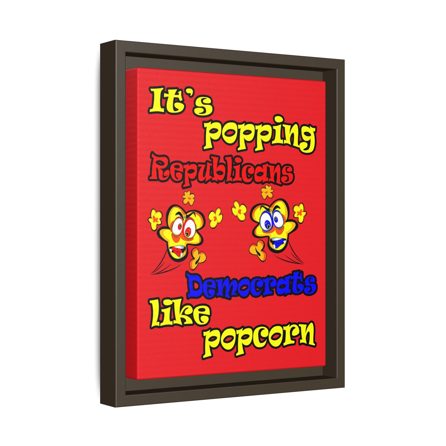 popping like popcorn - framed canvas art (red)