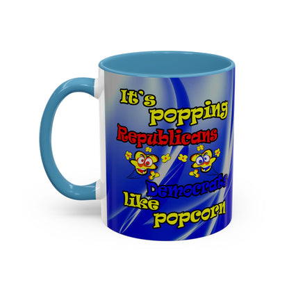 popping like popcorn - Accent Mug (blue-white wave)