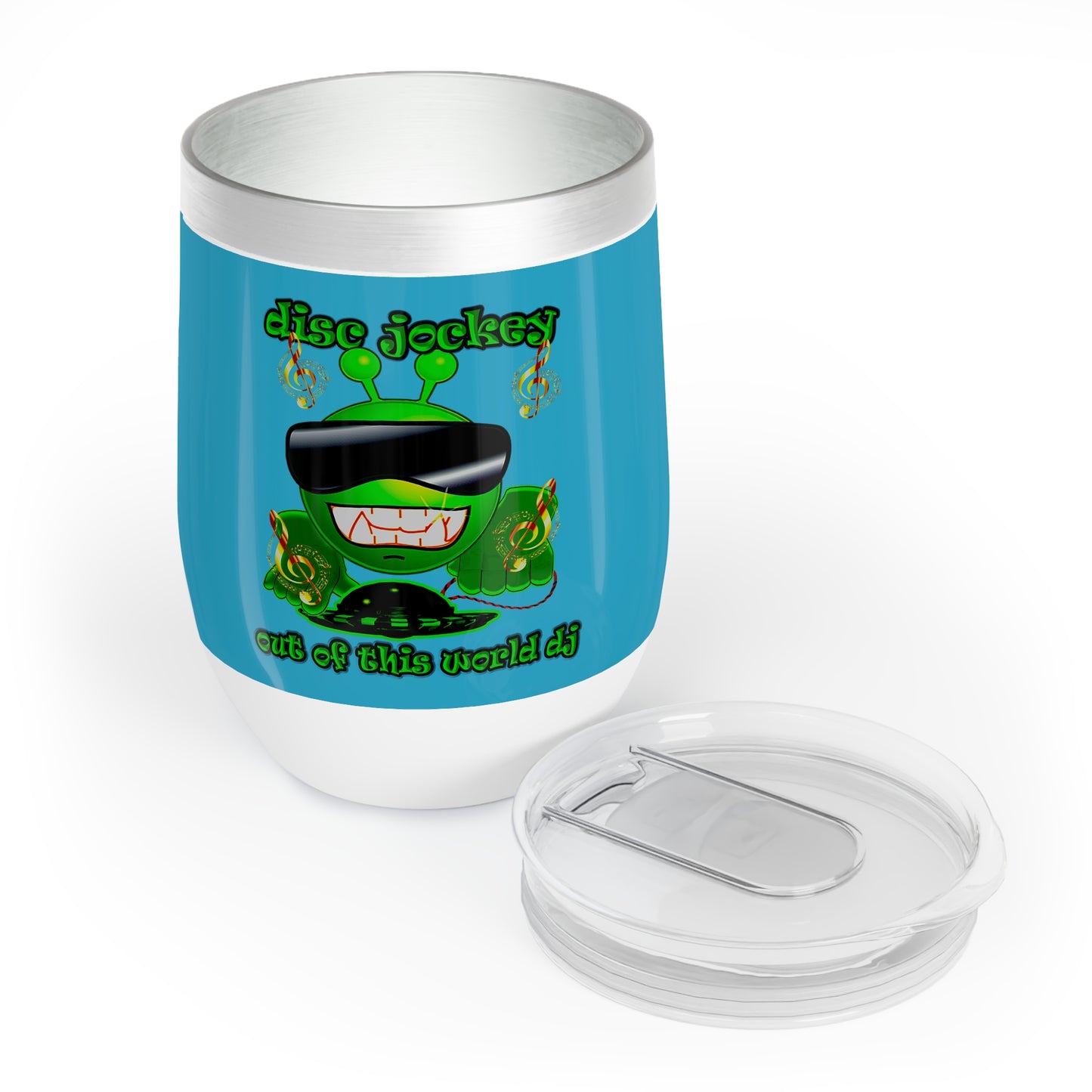 disc jockey - Chill Wine Tumbler (turquoise)