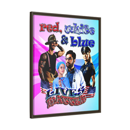 rw&b lives matter - framed canvas art (light blue-pink wave)
