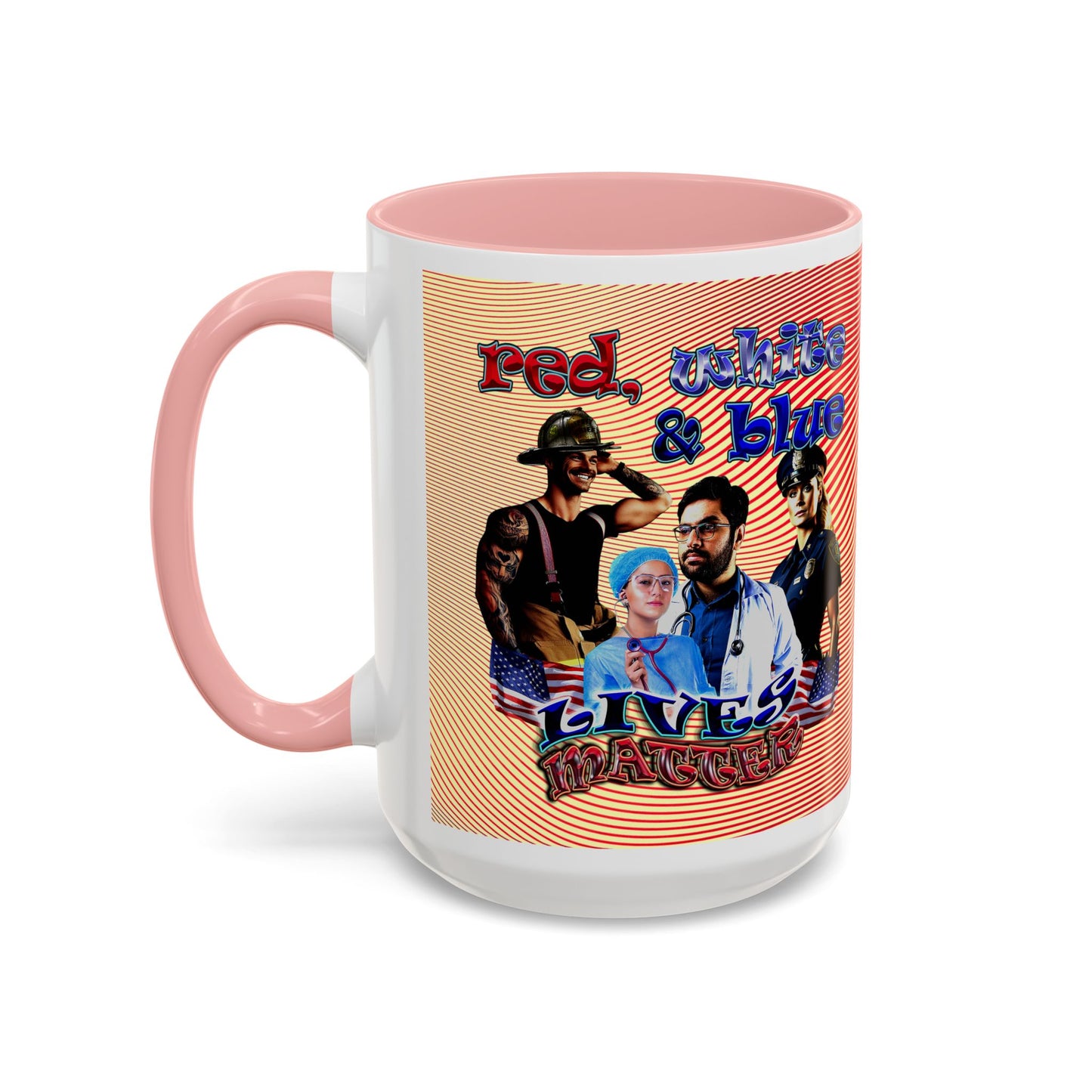 rw&b lives matter - Accent Mug (yellow-orange wave)