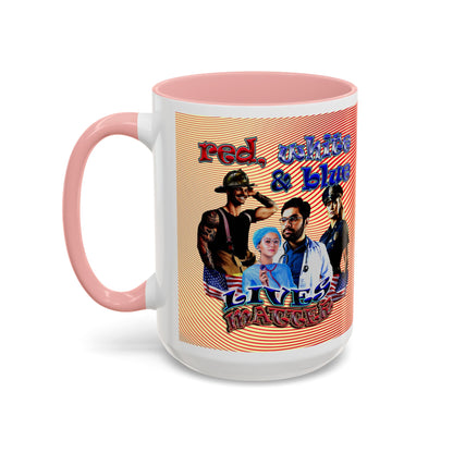 rw&b lives matter - Accent Mug (yellow-orange wave)