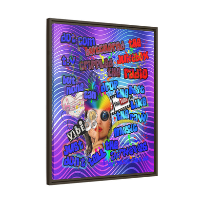 drop the beat - framed canvas art (purple wave)