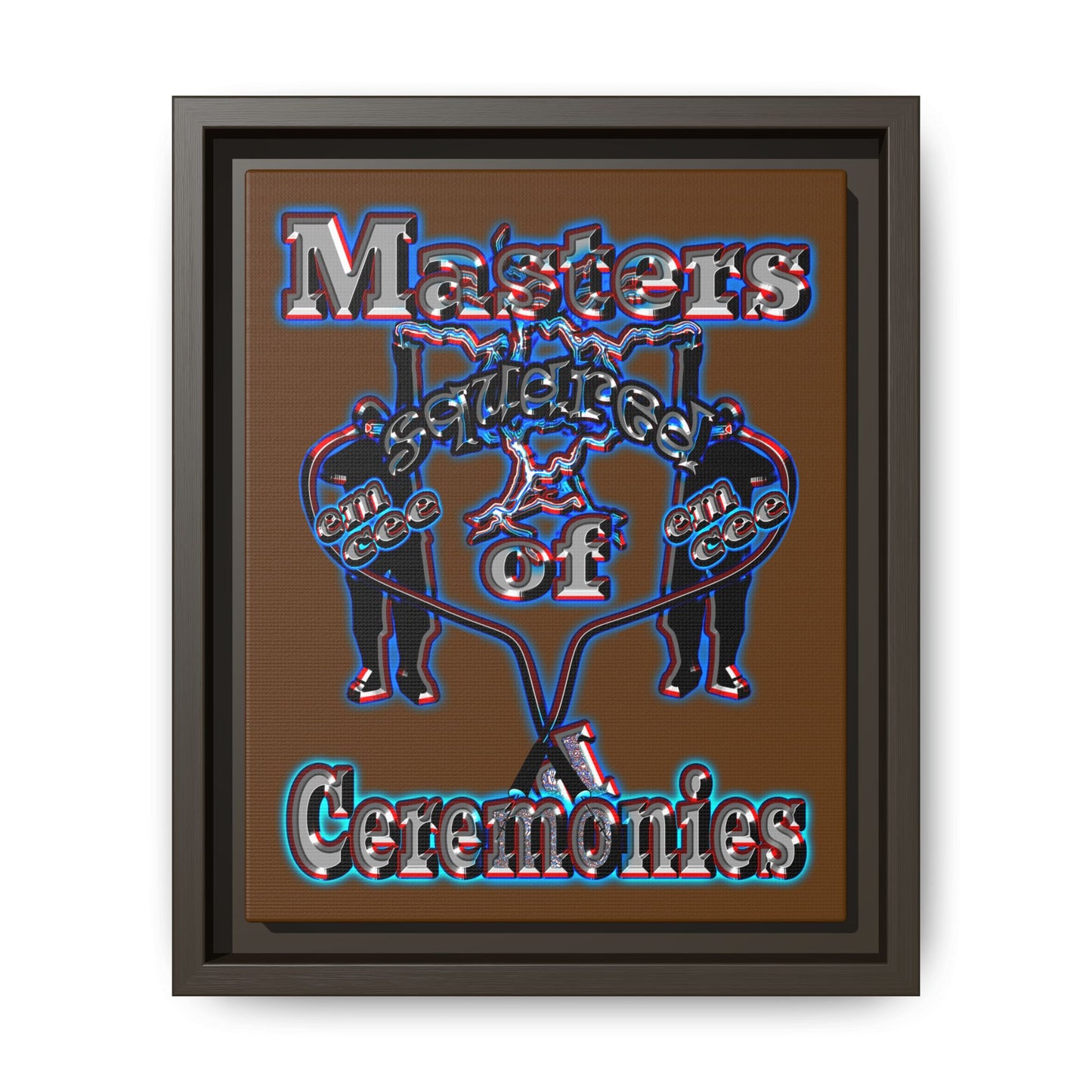 em cee squared - framed canvas art (brown)