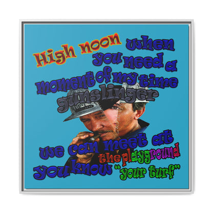 high noon - framed canvas art (turquoise)