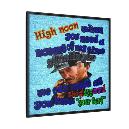 high noon - framed canvas art (faded blue)