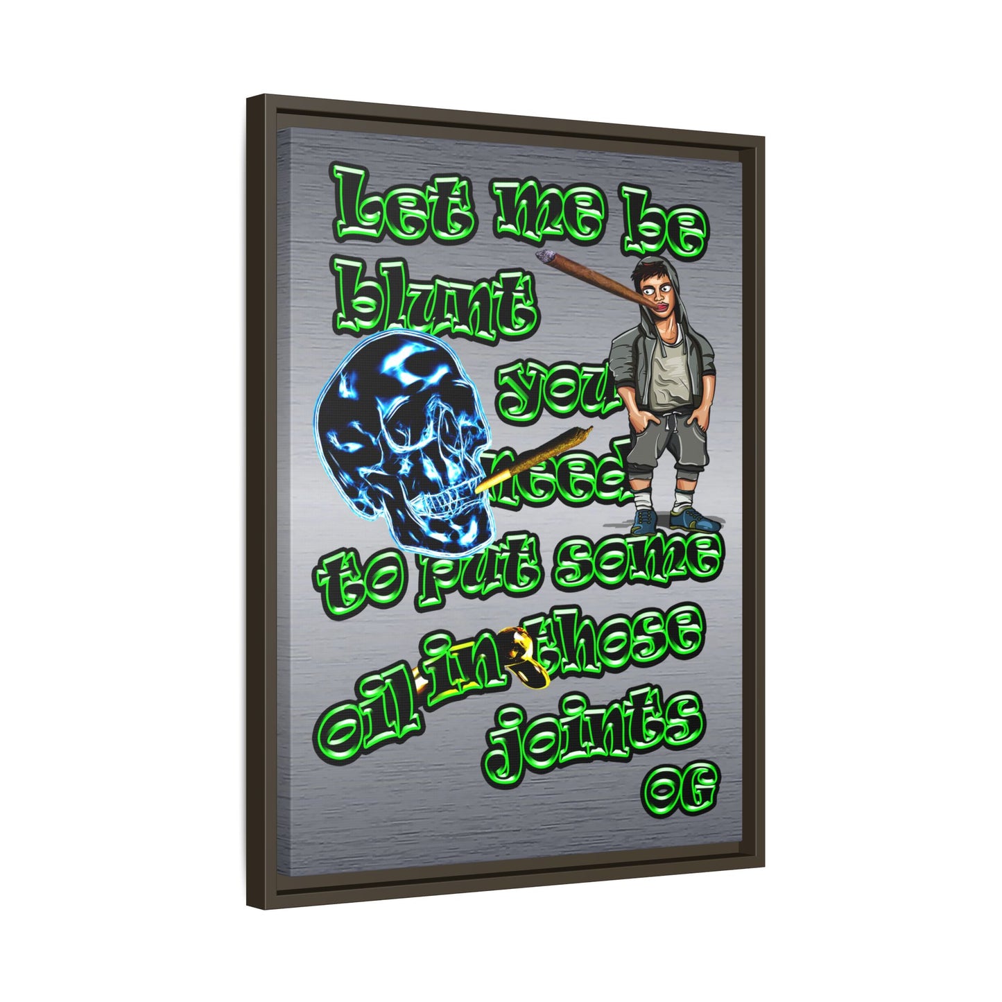 og - framed canvas art (brushed nickel)