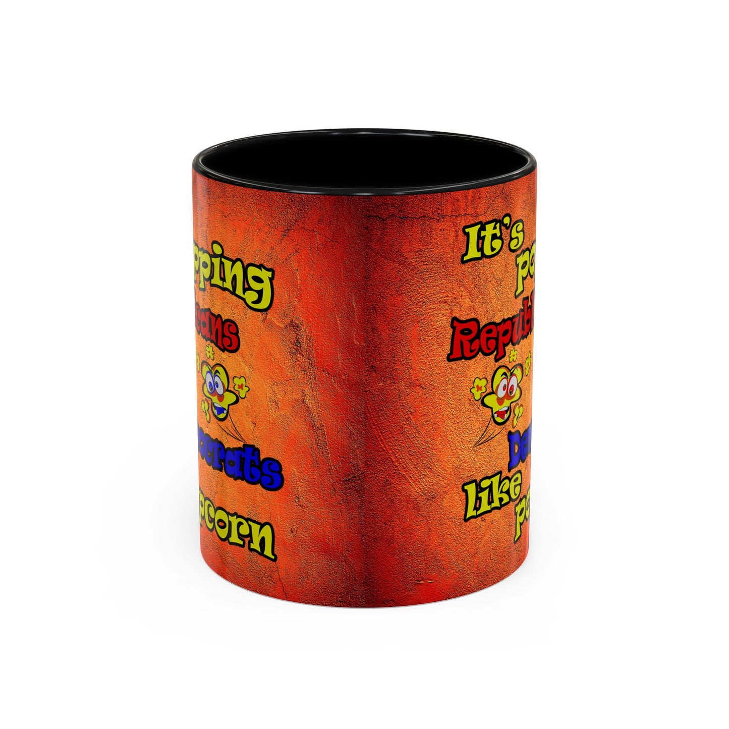 popping like popcorn - Accent Mug (burnt orange)
