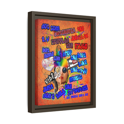 drop the beat - framed canvas art (burnt orange)