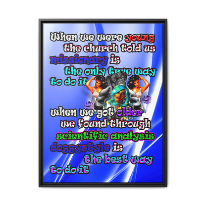 doggystyle - framed canvas art (blue-white wave)