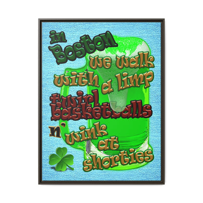 celtics logo - framed canvas art (faded blue)