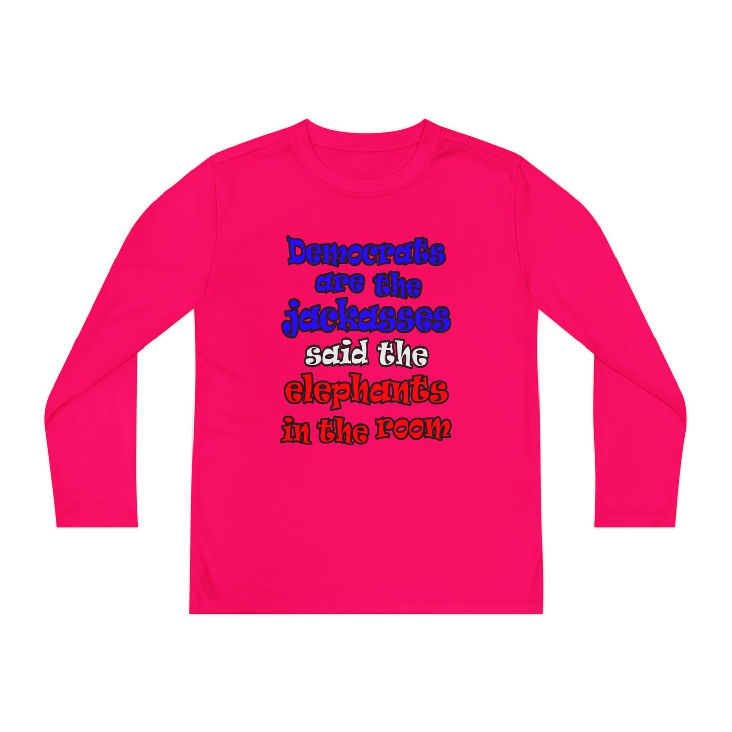 donkeys and elephants - Youth Long Sleeve Competitor Tee