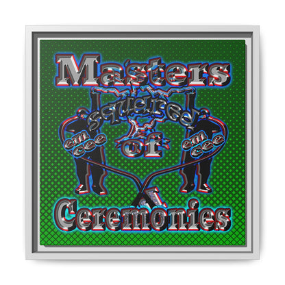 em cee squared - framed canvas art (logo green)