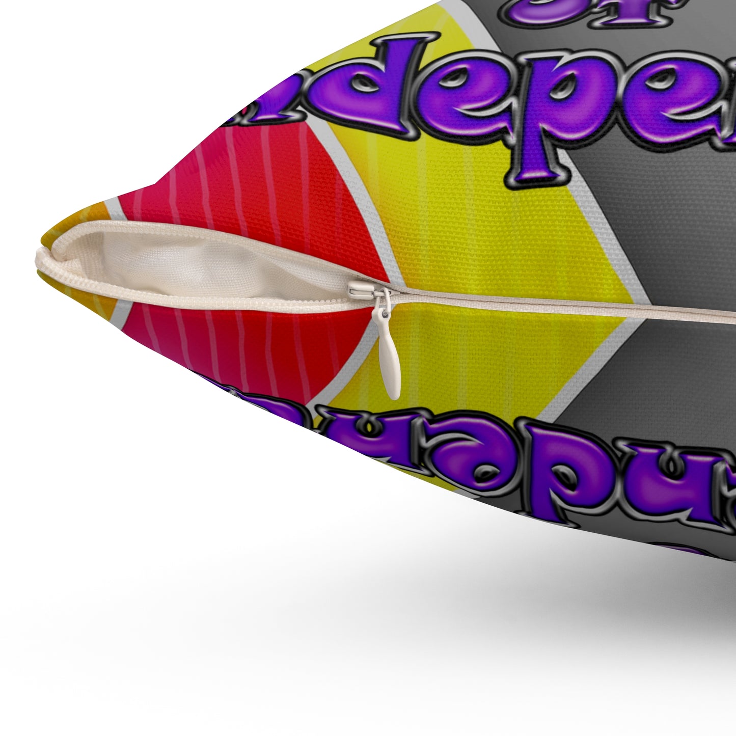 declaration of the independents - Spun Polyester Square Pillow - (rainbow split)
