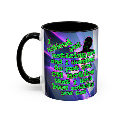 noticed you noticing - Accent Mug (grey-pink wave)
