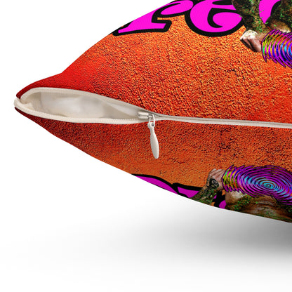 hoes b4 bros - Spun Polyester Square Pillow - (burnt orange)