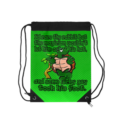 turtle race - Drawstring Bag (logo green)