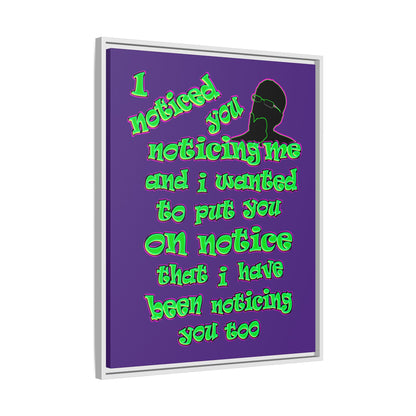 noticed you noticing - framed canvas art (purple)
