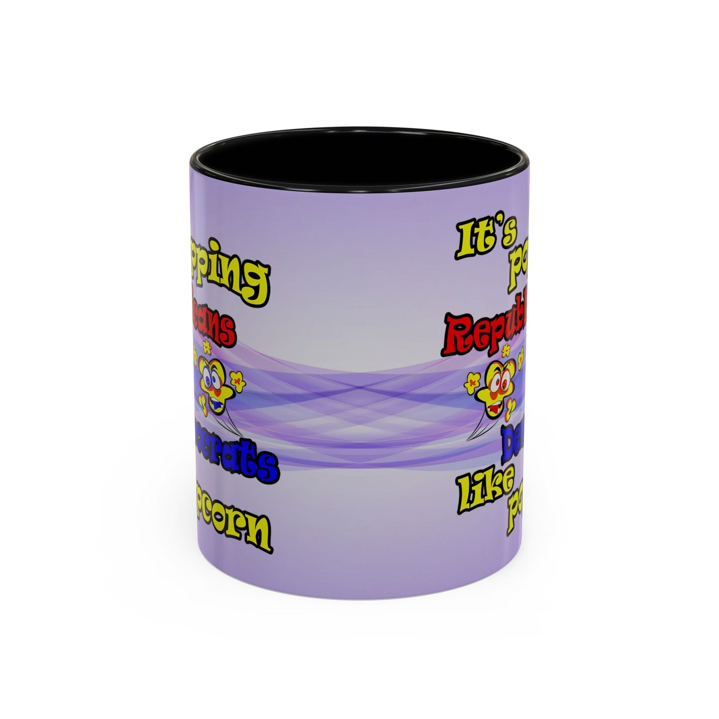 popping like popcorn - Accent Mug (light blue-pink wave)