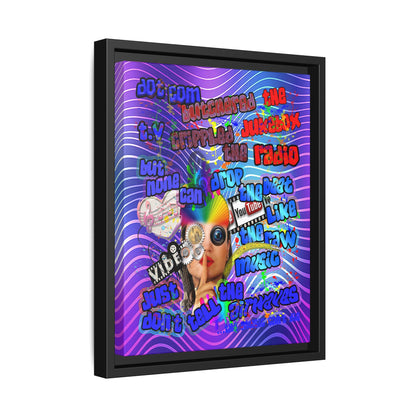 drop the beat - framed canvas art (purple wave)