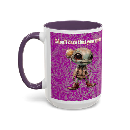 I don't care that your grey - Accent Mug (pink swirl)