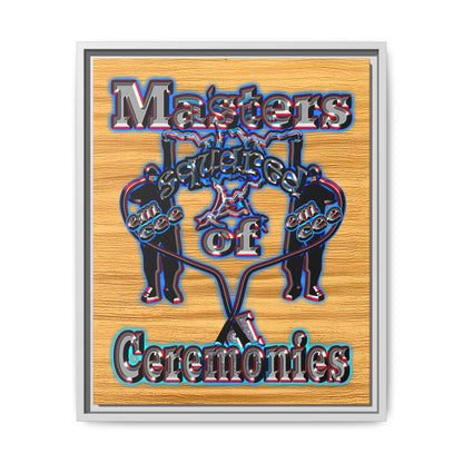 em cee squared - framed canvas art (butterscotch wood finish)