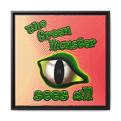 green monster - framed canvas art (yellow-orange wave)