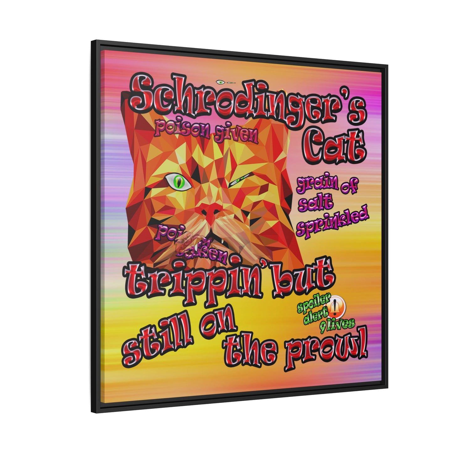schrodinger's cat - framed canvas art (color blur)